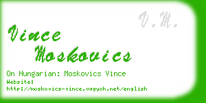vince moskovics business card